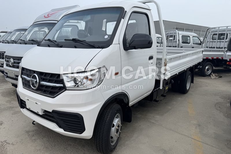 KAMA 4x2 petrol mini truck in white with side-panel cargo box, front three-quarter view